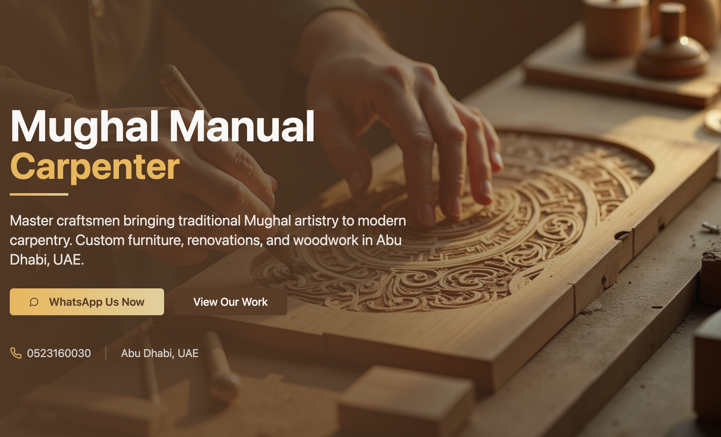 Mughal Carpenter - Traditional Carpentry Services website screenshot