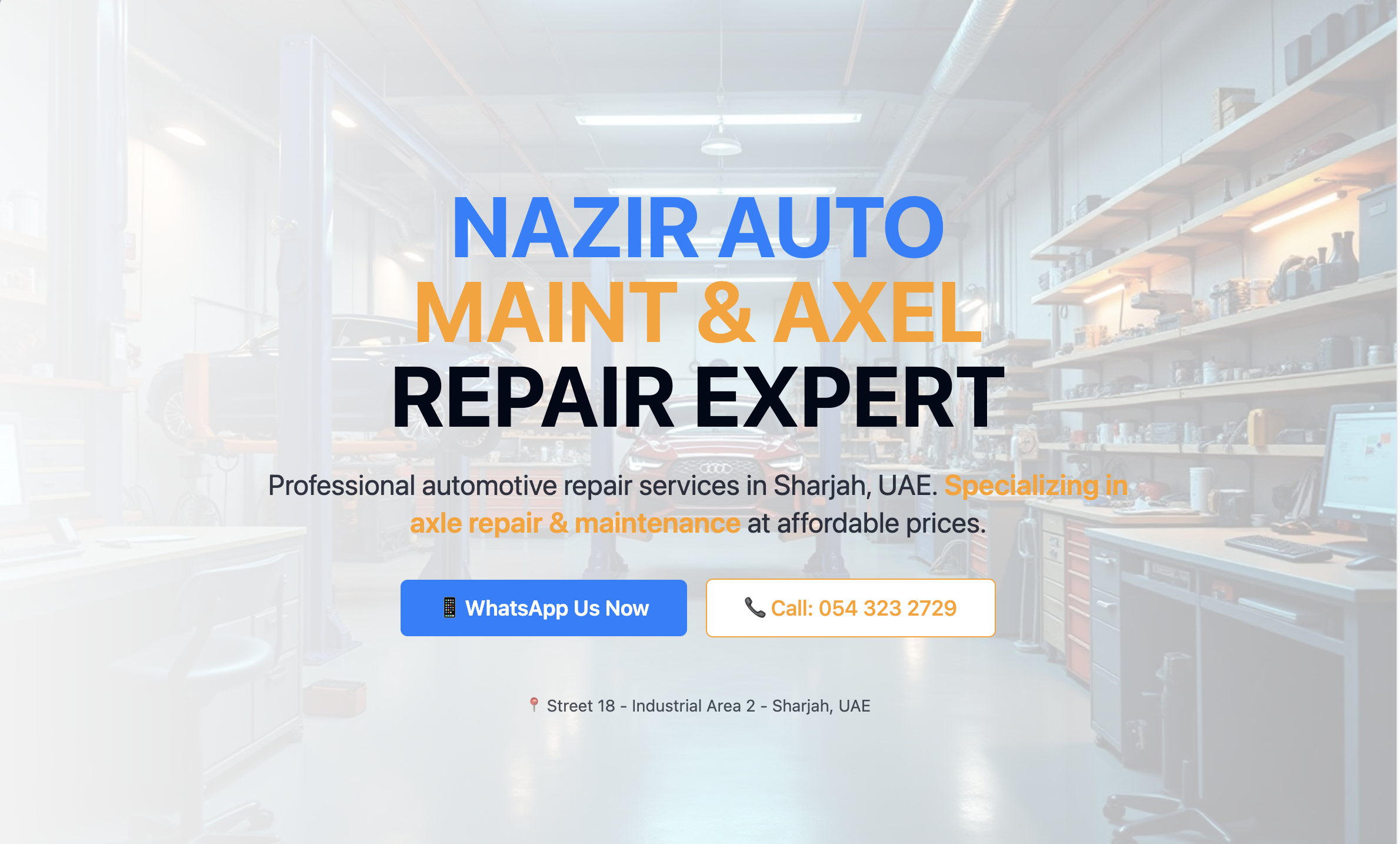 Nazir Auto Maint & Axel Repair - Automotive Repair Services website screenshot